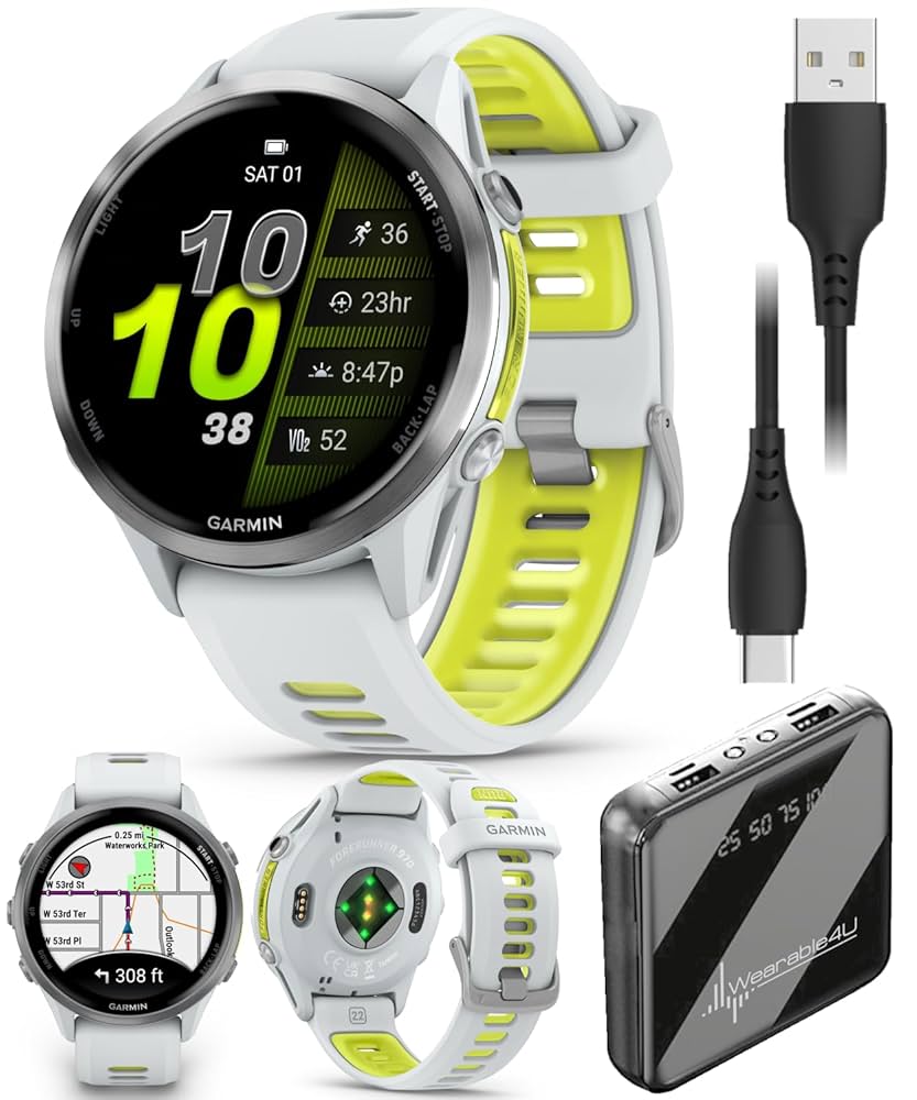 その他 GARMIN FORERUNNER 970 WHITE/Amp Yellow Garmin Forerunner 970 Smartwatch (Whitestone/Amp Yellow